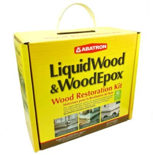 Liquid wood and wood epoxy restoration kit for historic window preservation and repair.