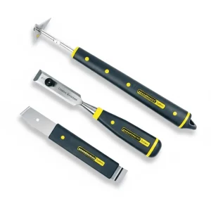 Speedheater Window Tool Kit with three black-and-yellow scrapers for sash restoration