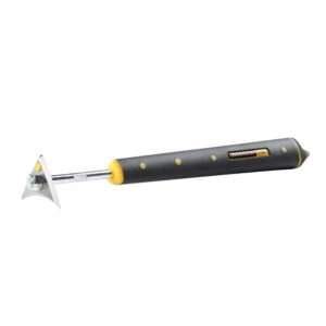 Speedheater Boomerang scraper with a triangular head and yellow-and-black handle