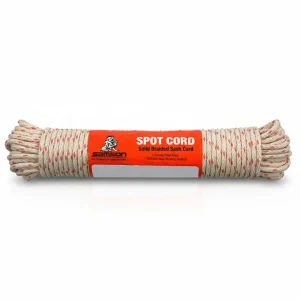 Samson Spot Cord solid braided sash cord, white hank with red marker threads