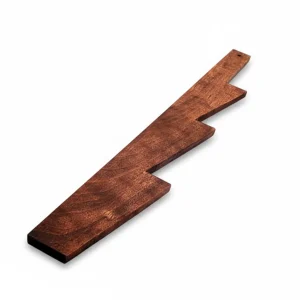 Stained wood Window Stik with stepped notches cut along one edge to prop a sash open
