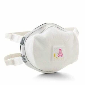 3M P100 disposable particulate respirator, white molded mask with exhalation valve
