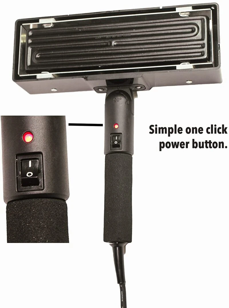 Close-up of the IR Paint Stripper heating element molded with 120V-500W rating