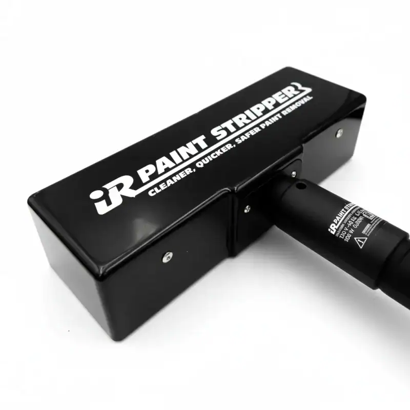 Black IR Paint Stripper head reading Cleaner Quicker Safer Paint Removal with handle attached