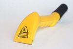 Yellow ProScraper with black rubber handle and ProScraper triangle logo on the head
