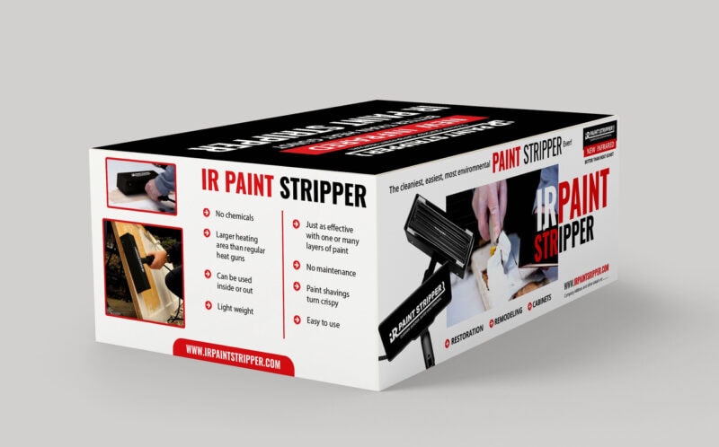 IR Paint Stripper retail box, white with red graphics and the black stripper tool pictured