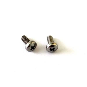 Two stainless Phillips-head pan replacement screws for the Proscraper, sold in pairs