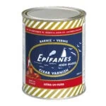 Epifanes Clear Varnish High Gloss tin, navy and gold label, 1000 ml, made in Holland