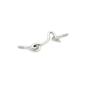 Stainless steel hook and eye with two screw-in mounting ends