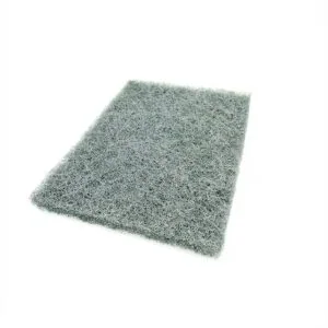 Gray synthetic abrasive applicator and polishing pad, rectangular and open-weave