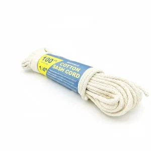 Coil of Buffalo cotton sash cord, antique white, 100 ft, 1/4 inch