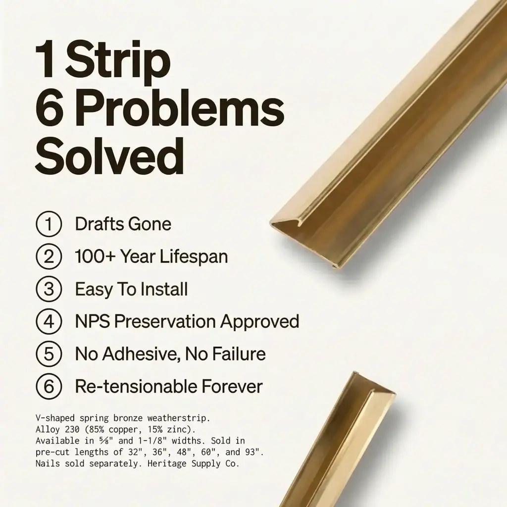 V bronze solves 6 weatherstripping problems